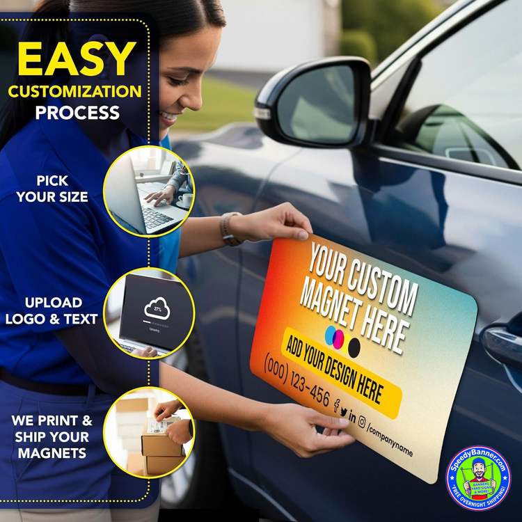 Custom vehicle magnet sign for cars and trucks
